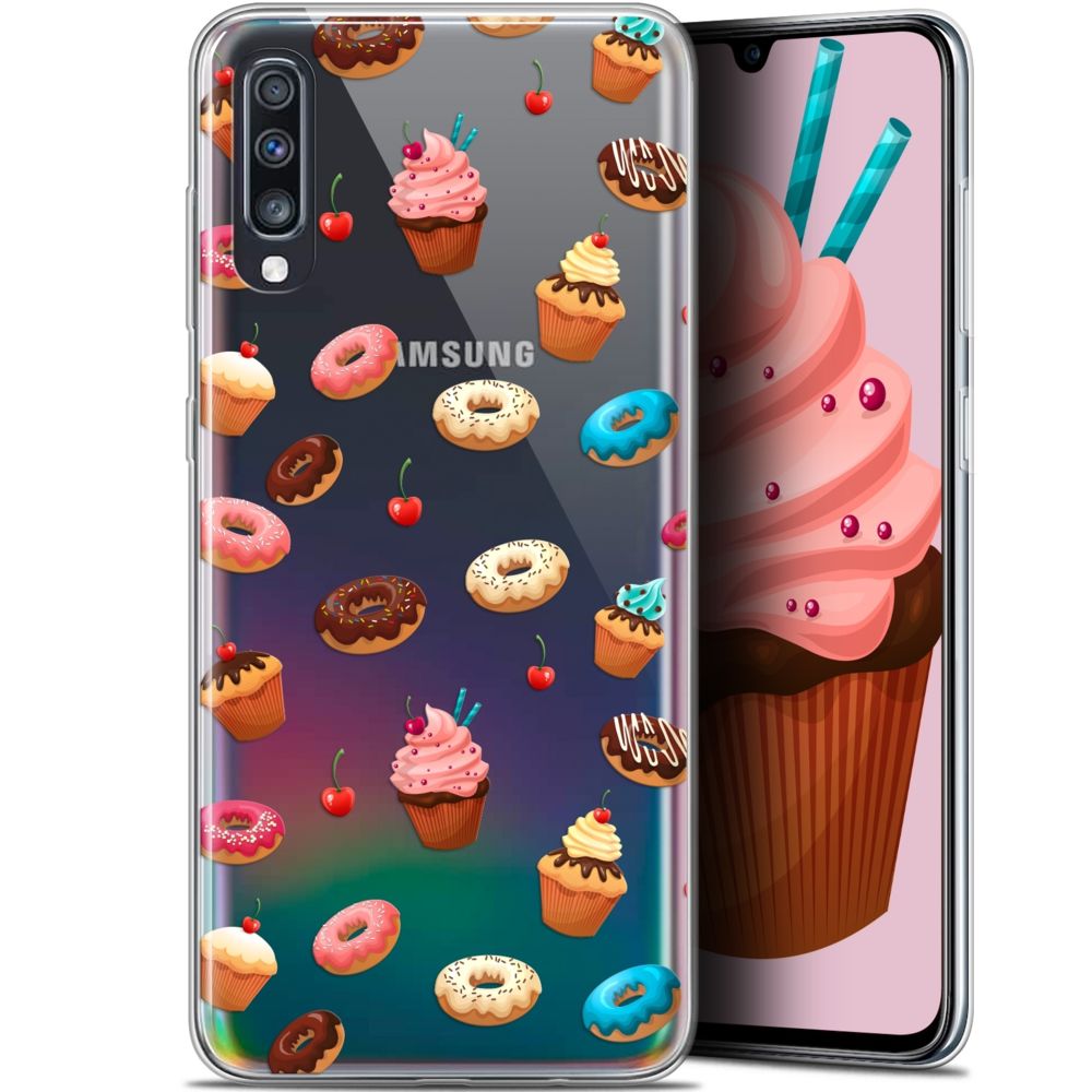 Caseink - Coque Pour Samsung Galaxy A70 (6.7 ) [Gel HD Collection Foodie Design Donuts - Souple - Ultra Fin - Imprimé en France] - Coque, étui smartphone