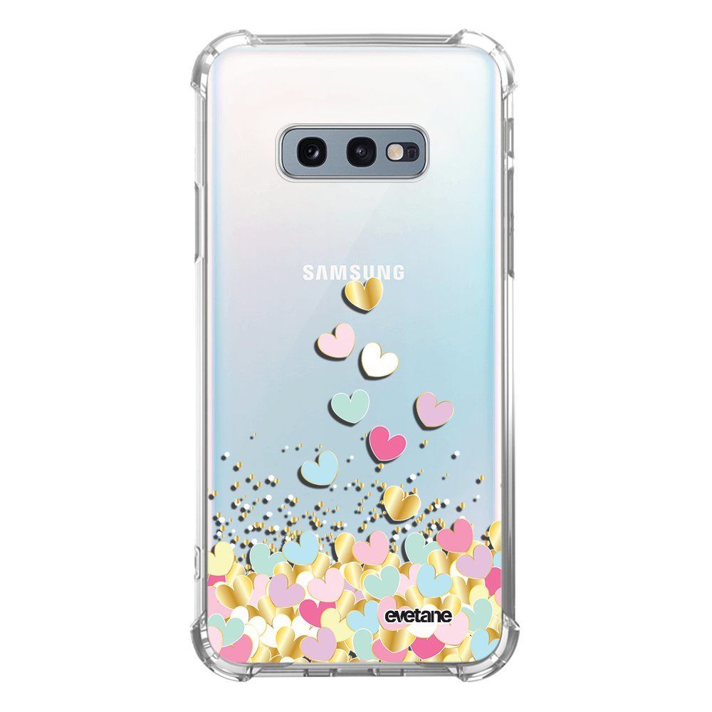 Evetane - Coque Samsung Galaxy S10e anti-choc souple avec angles renforcés transparente Coeurs Pastels Evetane - Coque, étui smartphone