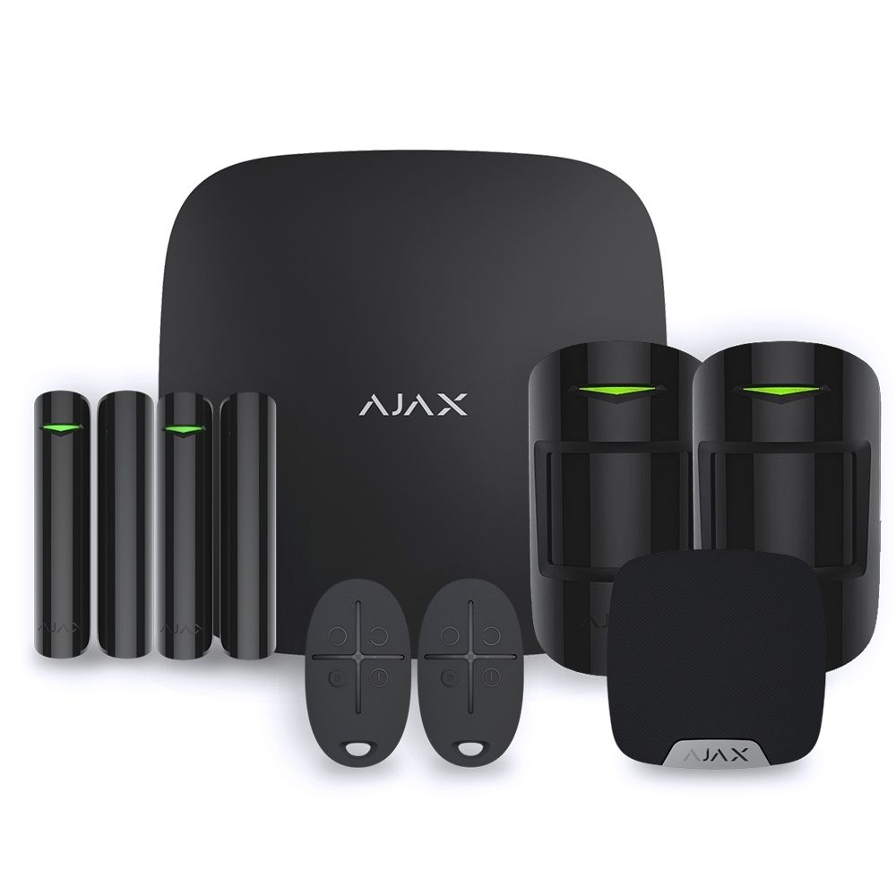 Ajax Systems - Ajax StarterKit noir - Kit 2 - Accessoires sécurité connectée
