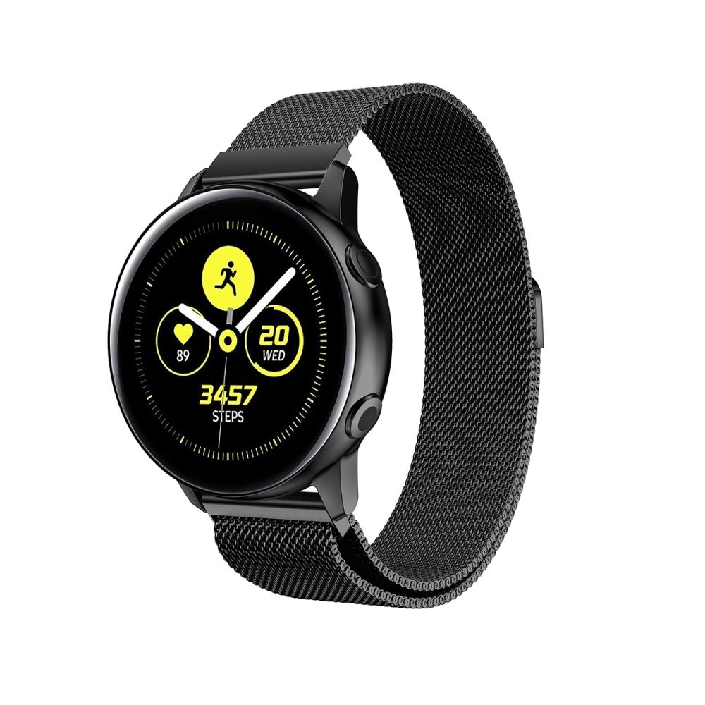 Wewoo - Bracelet de poignet en acier inoxydable magnétique Milanis WatchBand pour Galaxy Watch Active 20mm (Noir) - Bracelet connecté