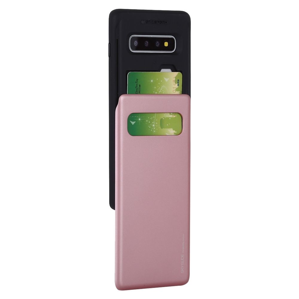Wewoo - Coque Renforcée Etui Sky Slide Bumper en TPU + pour Galaxy S10 + avec fente carte or rose - Coque, étui smartphone