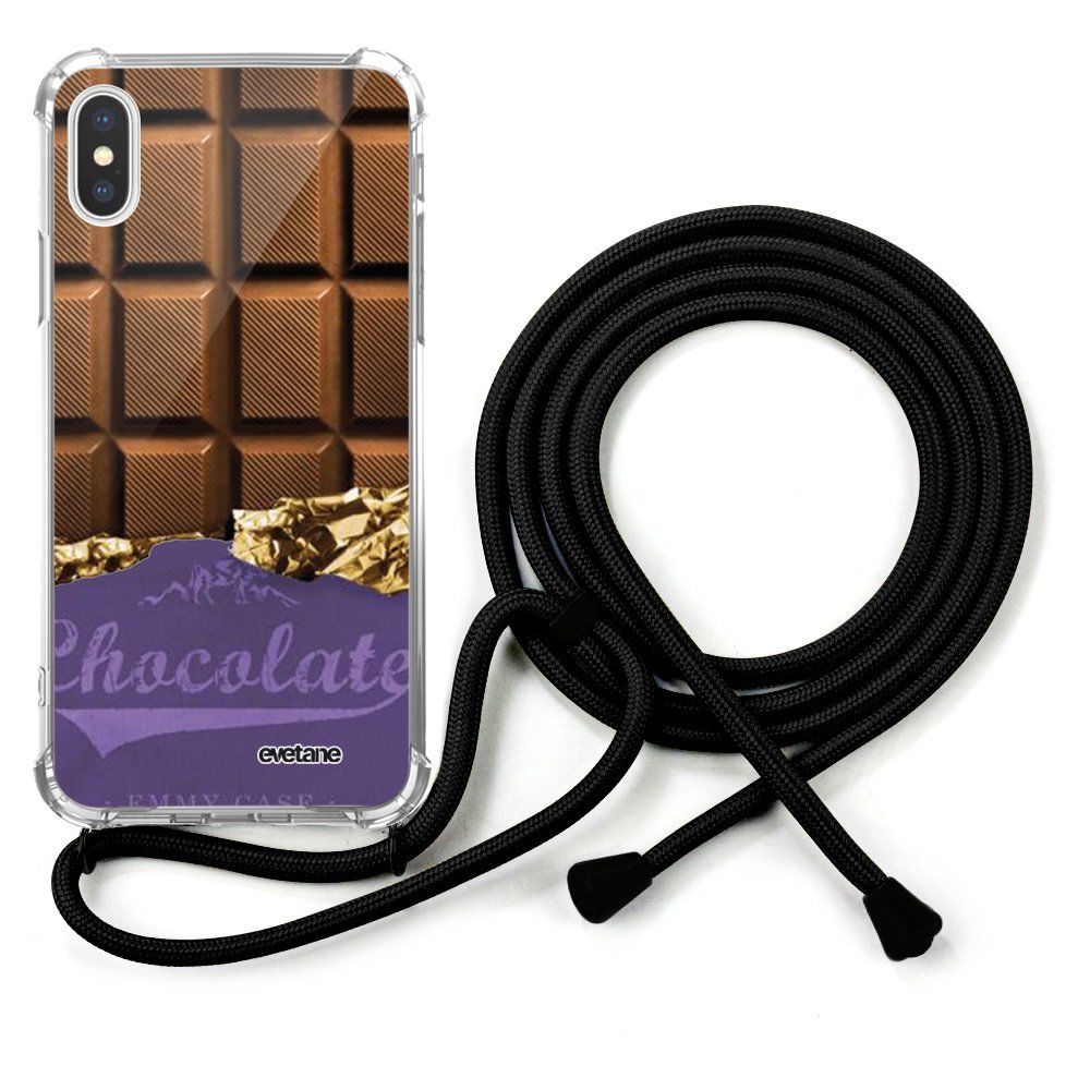 Evetane - Coque cordon iPhone X/ Xs cordon noir Dessin Chocolat Evetane. - Coque, étui smartphone