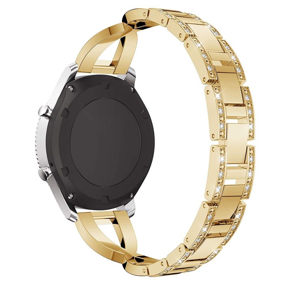 marque generique - Bracelet en métal décor de diamant or pour votre Samsung Gear S3 Classic/Frontier/Gear 2 R380 etc - Accessoires bracelet connecté