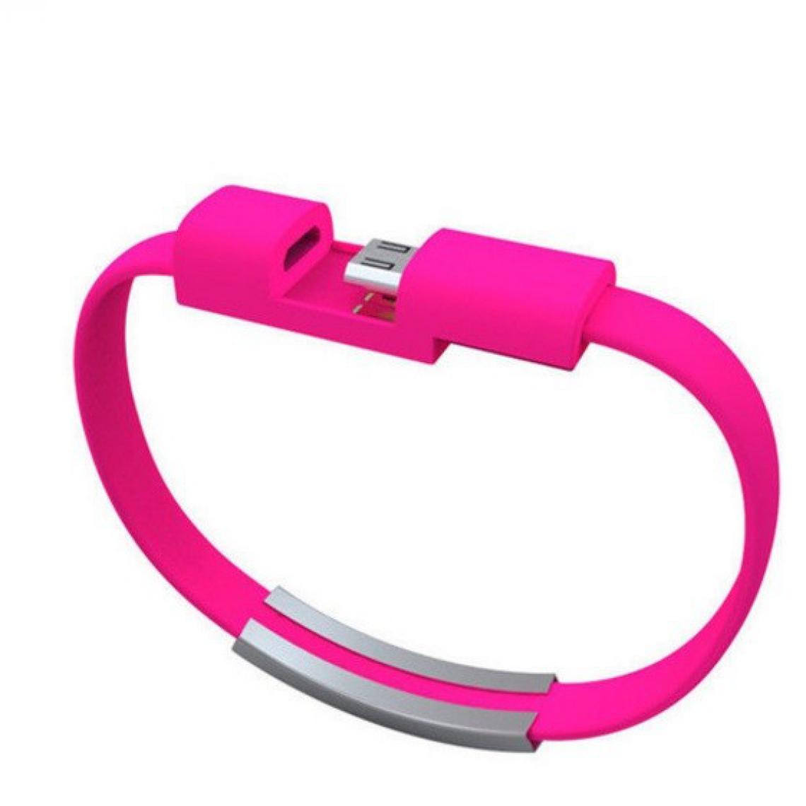 Shot - Cable Bracelet Lightning pour "IPHONE 12 Mini" ChargeurUSB 25cm (ROSE BONBON) - Autres accessoires smartphone