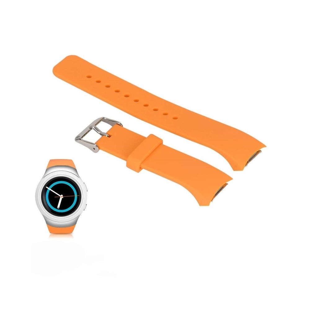 Wewoo - Bracelet de montre couleur unie avec dragonne pour Galaxy Gear S2 R720 (Orange) - Bracelet connecté