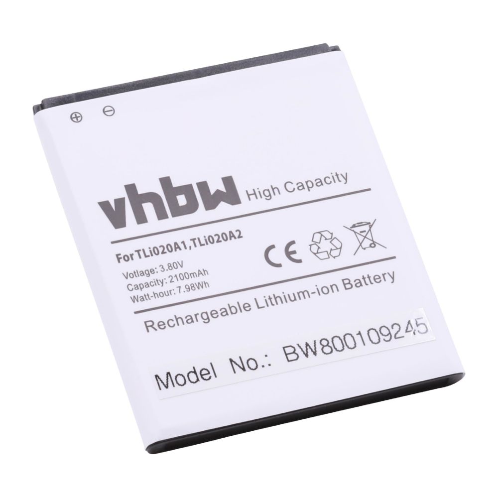 Vhbw - vhbw batterie Li-Ion 2100mAh (3.8V) pour téléphone portable Smartphone téléphone fixe Alcatel OT-5050S comme TLp020A2, TLi020A1. - Batterie téléphone