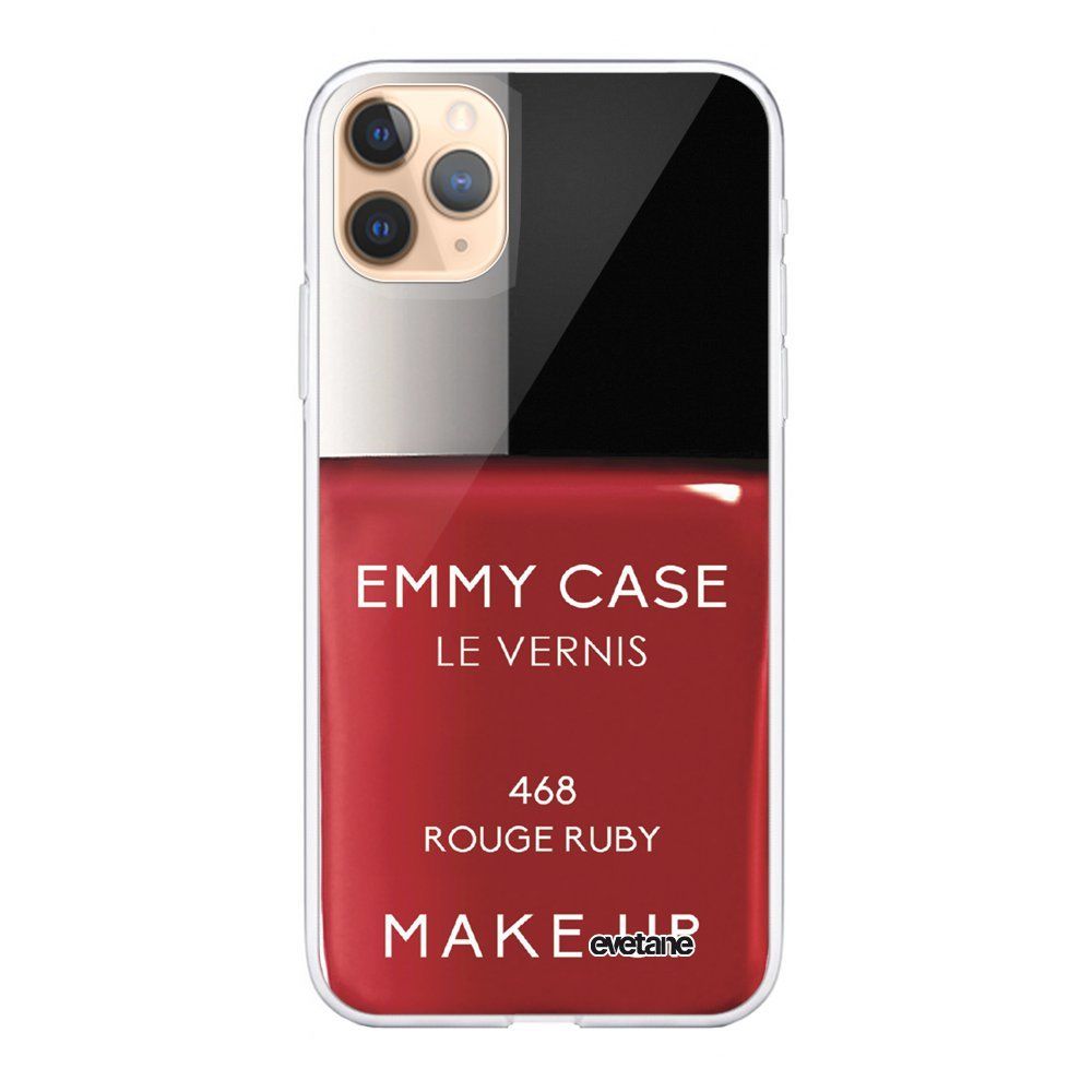 Evetane - Coque iPhone 11 Pro Max souple transparente Vernis Rouge Motif Ecriture Tendance Evetane. - Coque, étui smartphone