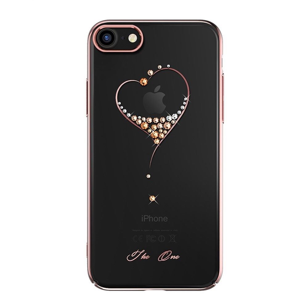 marque generique - Coque en TPU décor cristaux swarovski autorisés or rose pour votre Apple iPhone 8/7 - Autres accessoires smartphone