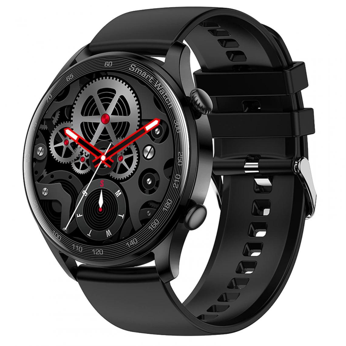 Chronotech Montres - Chronus HD Touch Smart Watch Bluetooth Call Sleep Monitoring Waterproof Fitness Tracker for Android IOS (Black) - Montre connectée
