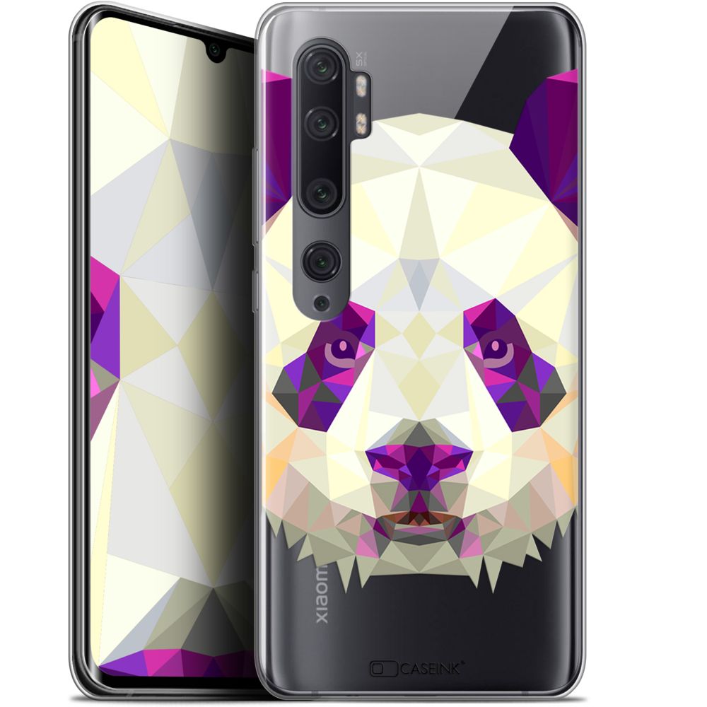 Caseink - Coque Pour Xiaomi Mi Note 10 / Pro (6.47 ) [Gel HD Polygon Series Animal - Souple - Ultra Fin - Imprimé en France] Panda - Coque, étui smartphone