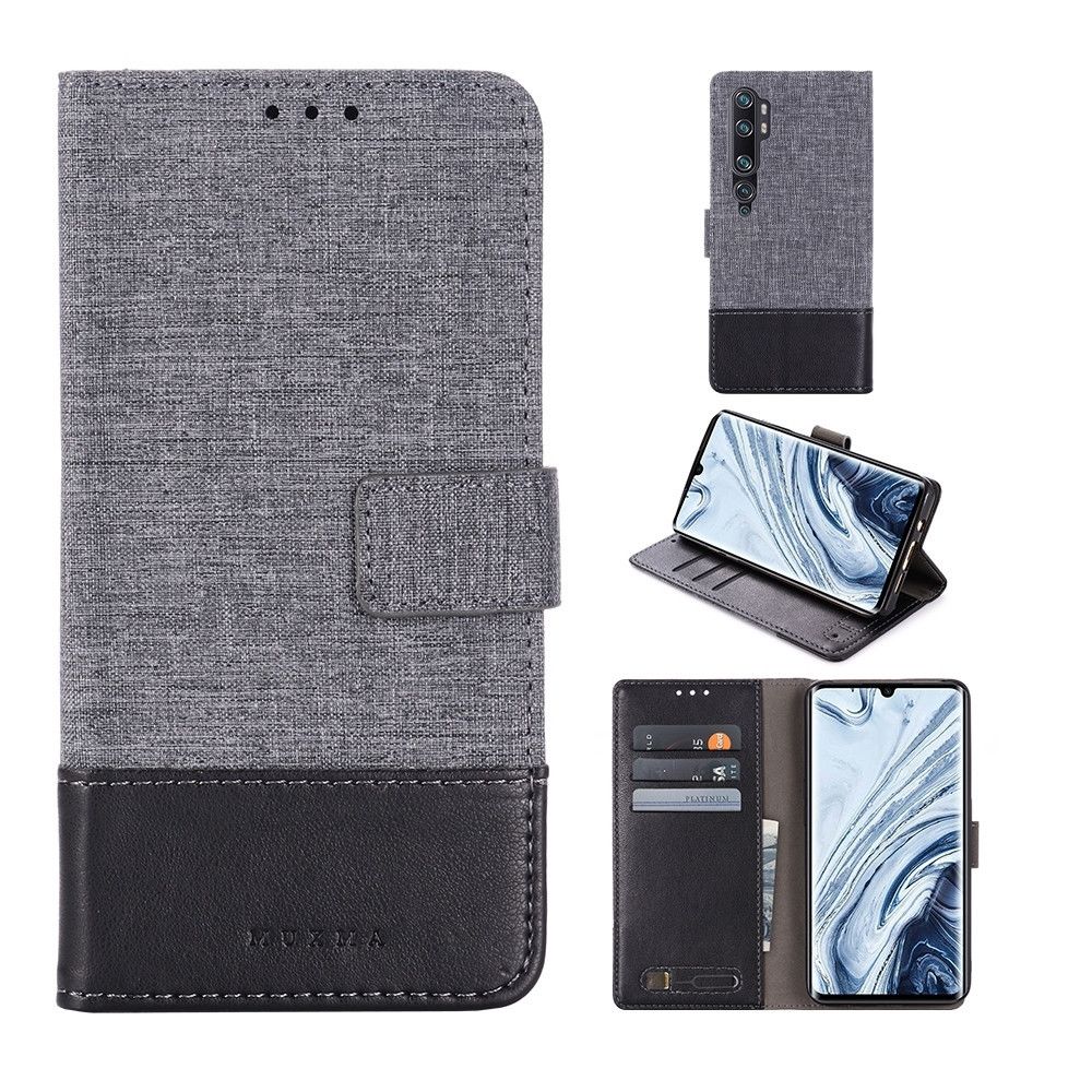 Wewoo - Housse Coque Pour Xiaomi Mi Note 10 MUMXA MX102 Étui en cuir à couture à rabat horizontal avec support et fentes cartes et portefeuille noir - Coque, étui smartphone