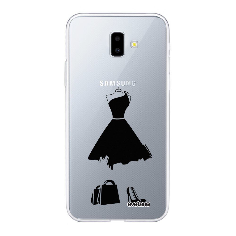 Evetane - Coque Samsung Galaxy J6 Plus 2018 souple transparente My little black dress Motif Ecriture Tendance Evetane. - Coque, étui smartphone