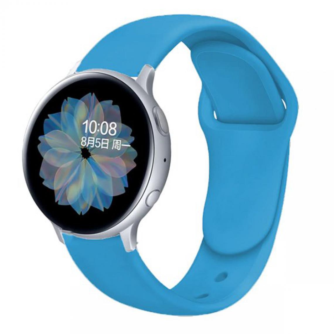 Phonecare - Bracelet Silicone Souple pour Samsung Galaxy Watch Bluetooth 46mm - Bleu ciel - Autres accessoires smartphone
