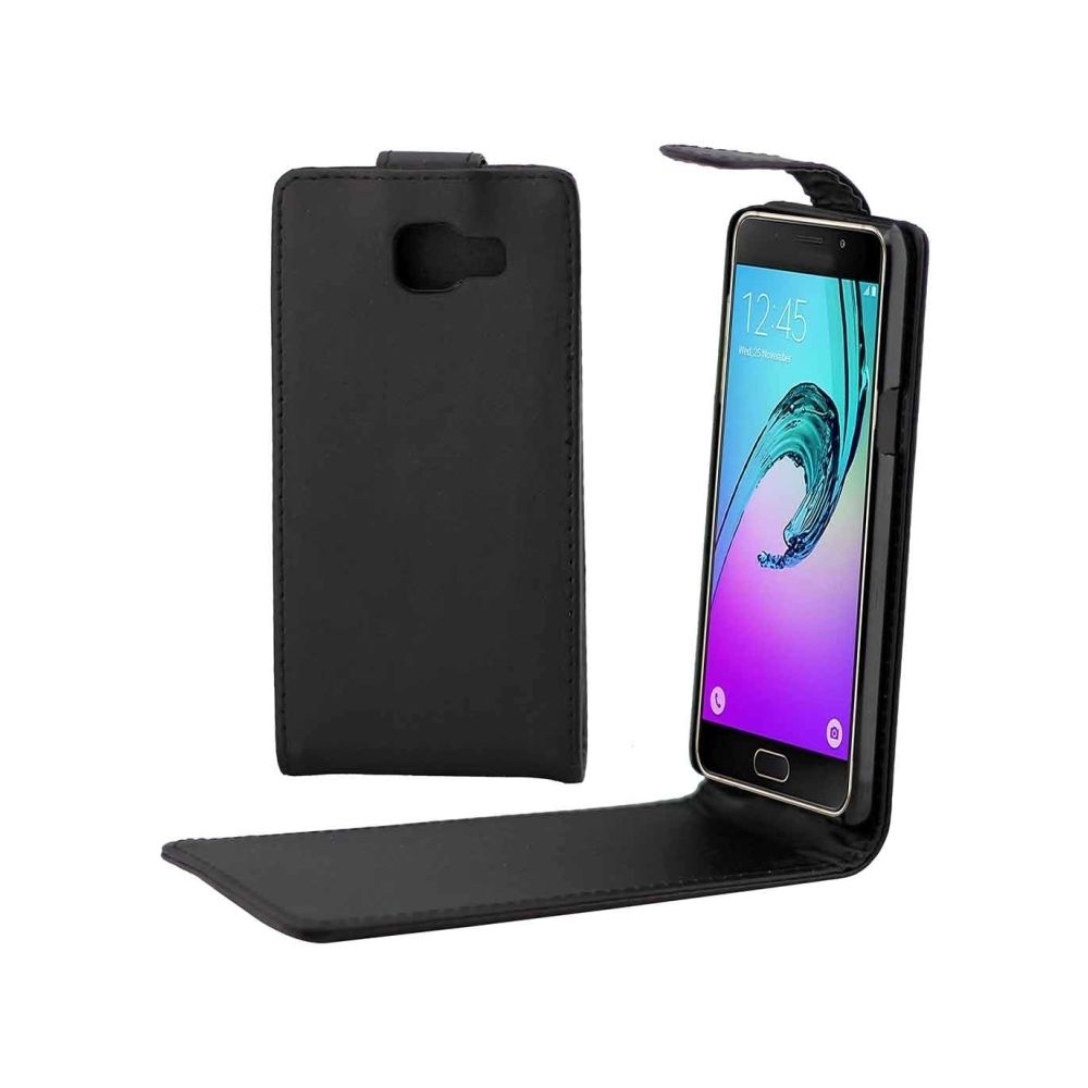 Wewoo - Housse Étui noir pour Samsung Galaxy A5 2016 / A510 plaine Texture verticale Flip en cuir taille sac avec boucle magnétique - Coque, étui smartphone