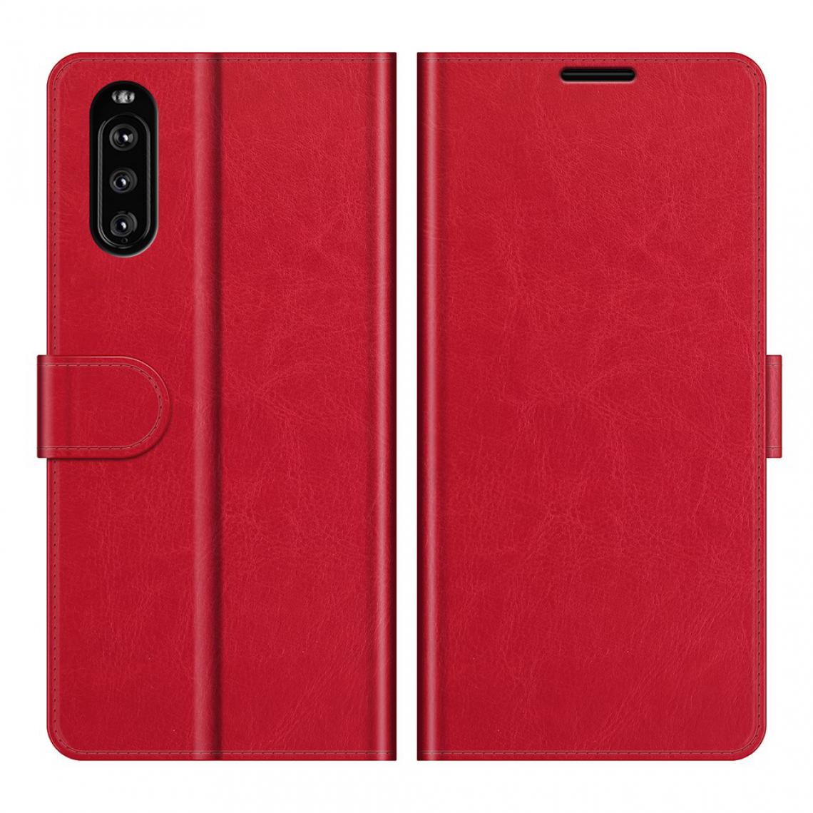 Other - Etui en PU Retourner la texture du cheval fou avec support rouge pour votre Sony Xperia 10 III - Coque, étui smartphone