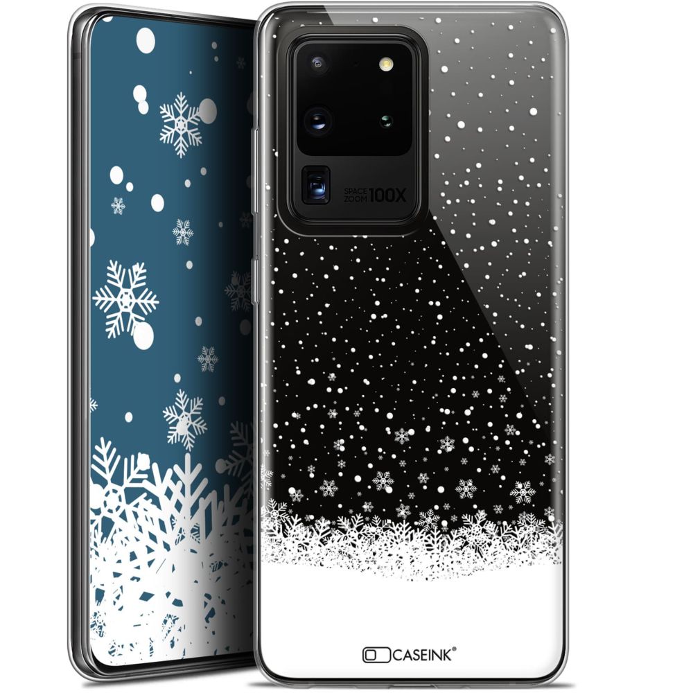 Caseink - Coque Pour Samsung Galaxy S20 Ultra (6.9 ) [Gel HD Collection Noël 2017 Design Flocons de Neige - Souple - Ultra Fin - Imprimé en France] - Coque, étui smartphone
