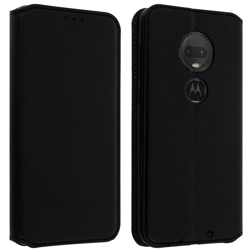 Avizar - Housse Motorola Moto G7 / G7 Plus Étui Folio Fonction Support Vidéo Noir - Coque, étui smartphone