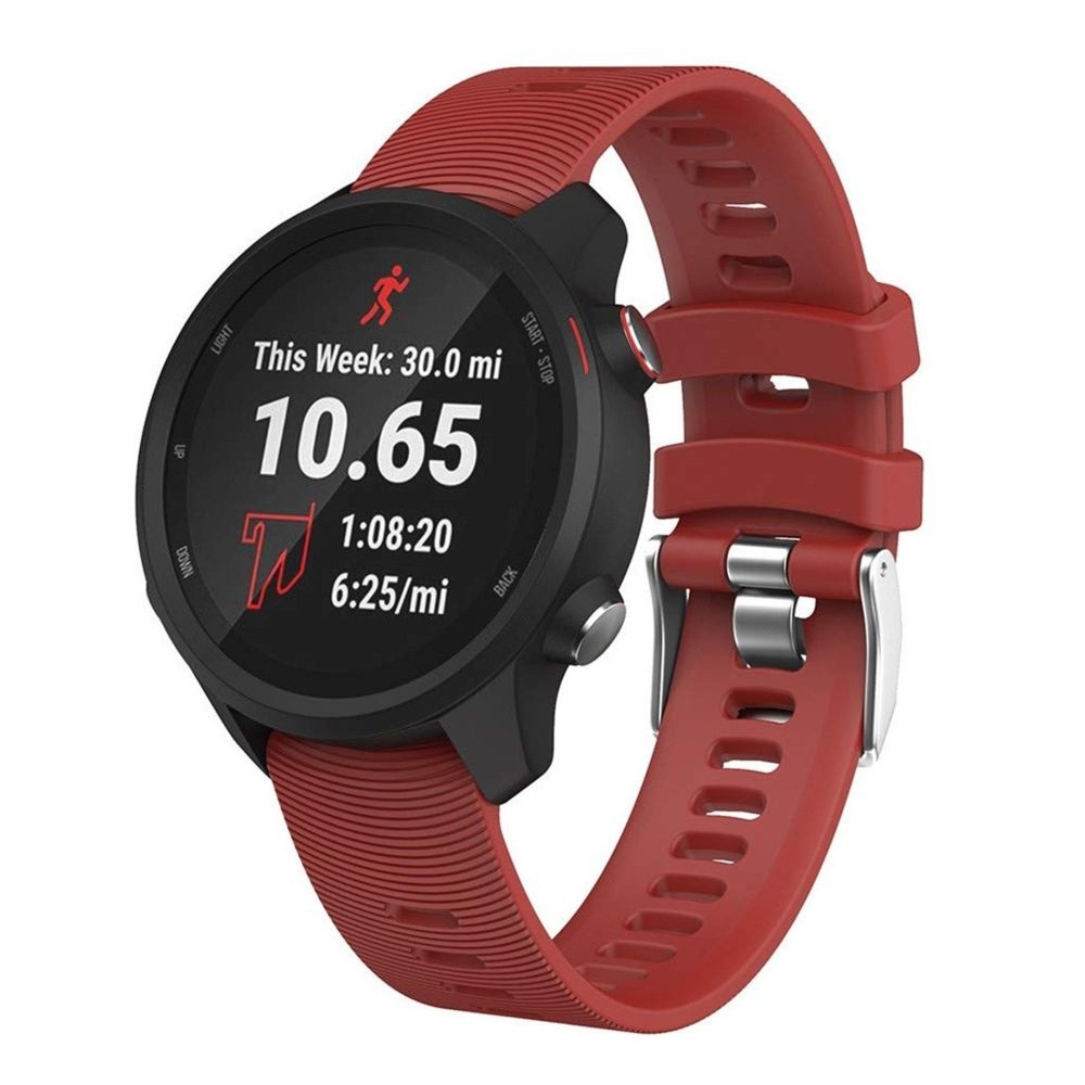 Wewoo - Bracelet pour montre connectée Smartwatch avec en silicone Garmin Forerunner 245 rouge - Bracelet connecté
