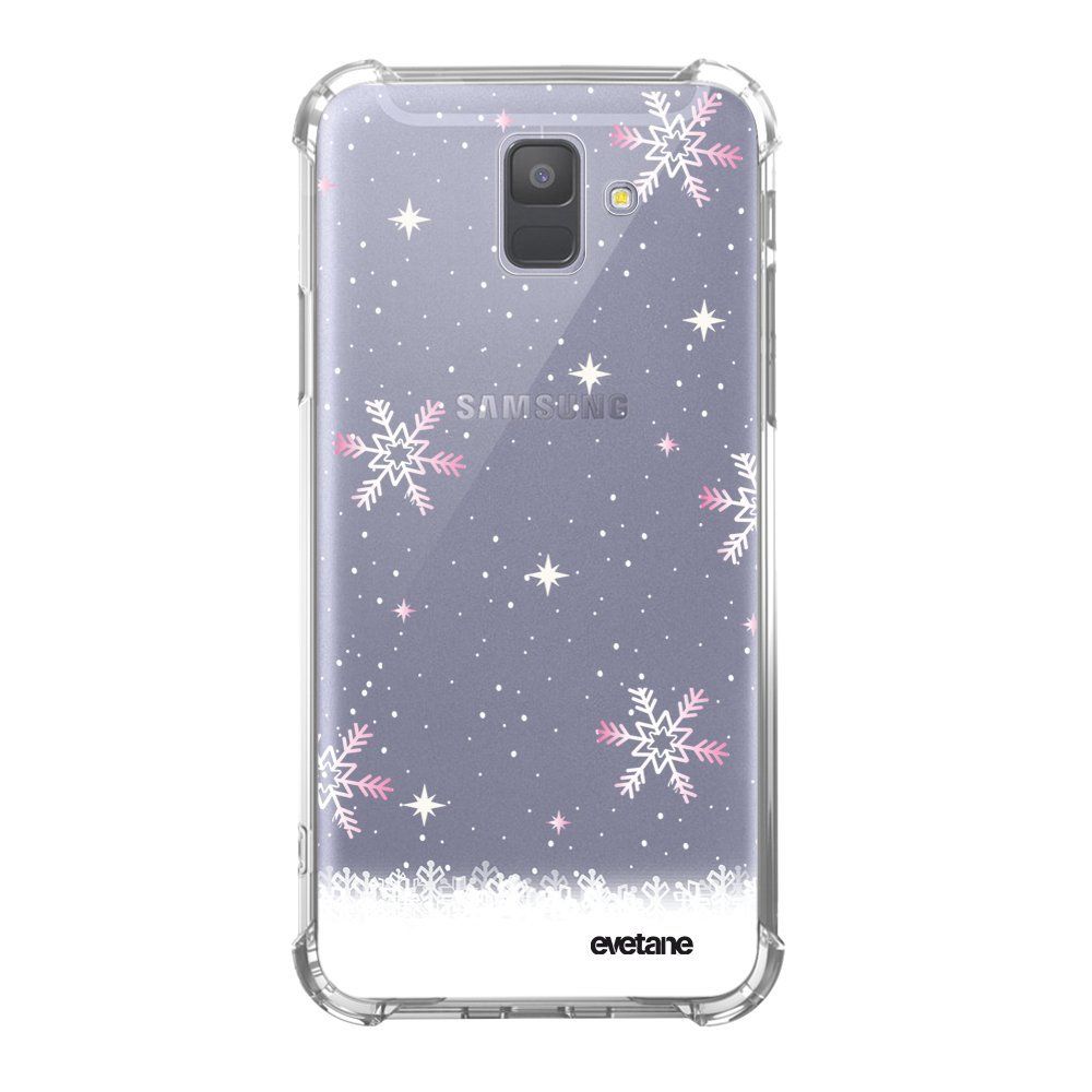 Evetane - Coque Samsung Galaxy A6 2018 anti-choc souple avec angles renforcés transparente Chute de flocons Evetane - Coque, étui smartphone