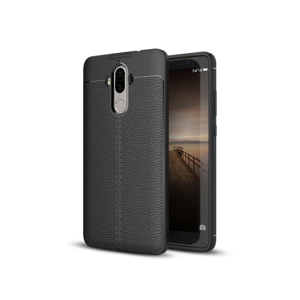 Wewoo - Coque noir pour Huawei Mate 9 Litchi Texture couverture complète TPU étui de protection arrière - Coque, étui smartphone