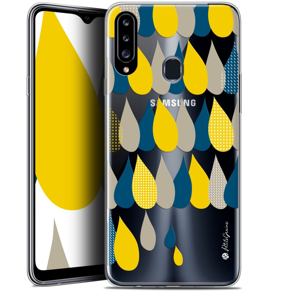Caseink - Coque Pour Samsung Galaxy A20s (6.5 ) [Gel HD Collection Petits Grains ? Design 3 Gouttes de Pluie - Souple - Ultra Fin - Imprimé en France] - Coque, étui smartphone