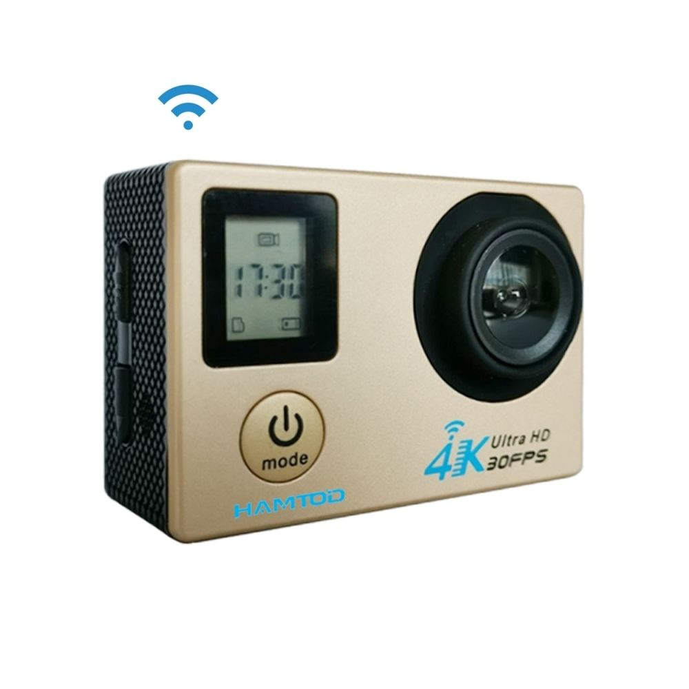 Wewoo - Caméra de sport UHD 4K WiFi avec boîtier étanche, Generalplus 4247, écran LCD 0,66 pouces + 2,0 pouces, objectif grand angle 170 degrés (Or) - Caméras Sportives