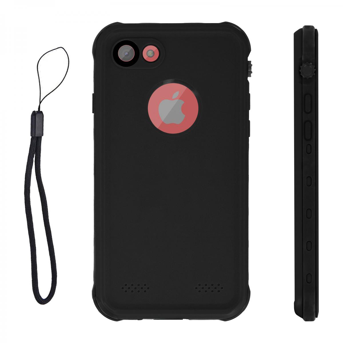 Avizar - Coque iPhone SE 2020 / 8 / 7 Waterproof 2m et Antichoc Protection Intégrale Noir - Coque, étui smartphone
