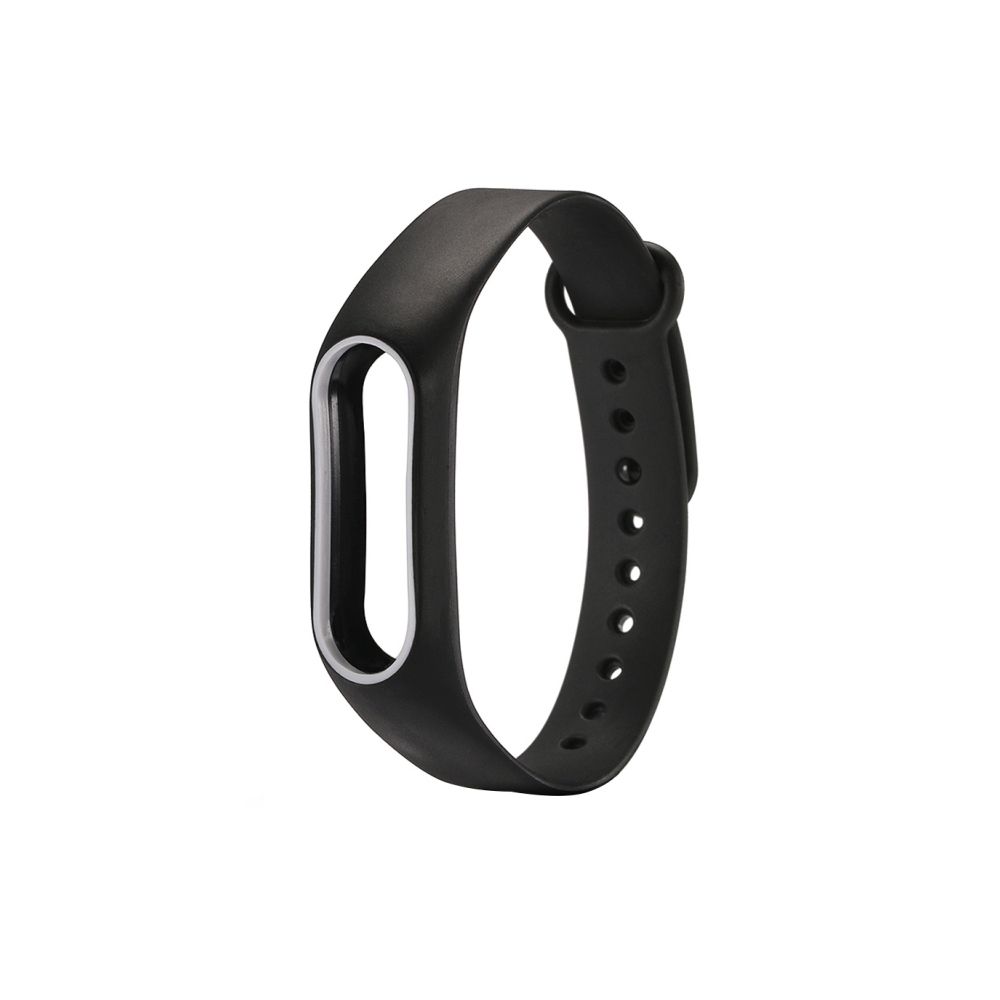 Wewoo - Bracelet noir et blanc pour Xiaomi Mi Bande 2 en silicone coloré, de montre, hôte non inclus + - Bracelet connecté