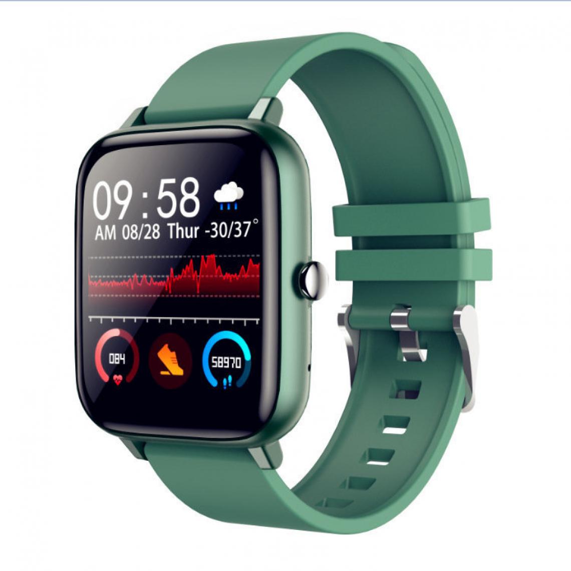 Chronotech Montres - Waterproof Smart Watch,Fitness Smart Bracelet Full Touch Waterproof Sport Smartwatch with Blood Pressure Heart Rate Sleep (Green) - Montre connectée