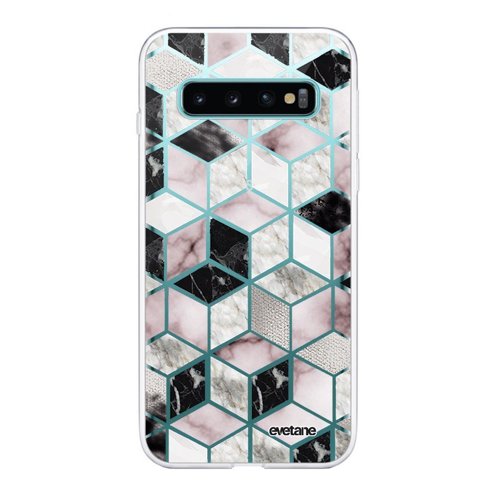 Evetane - Coque Samsung Galaxy S10 360 intégrale transparente Cubes Géométriques Ecriture Tendance Design Evetane. - Coque, étui smartphone