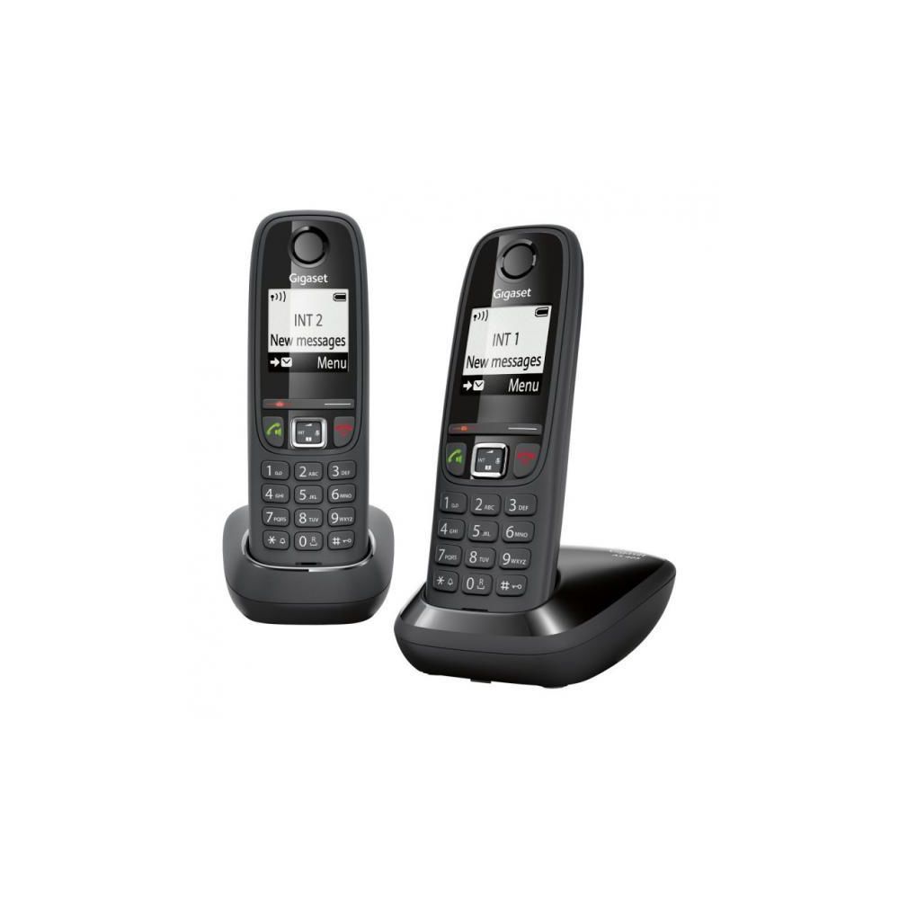 Gigaset - Gigaset AS405 Duo DECT Negro - Téléphone fixe filaire