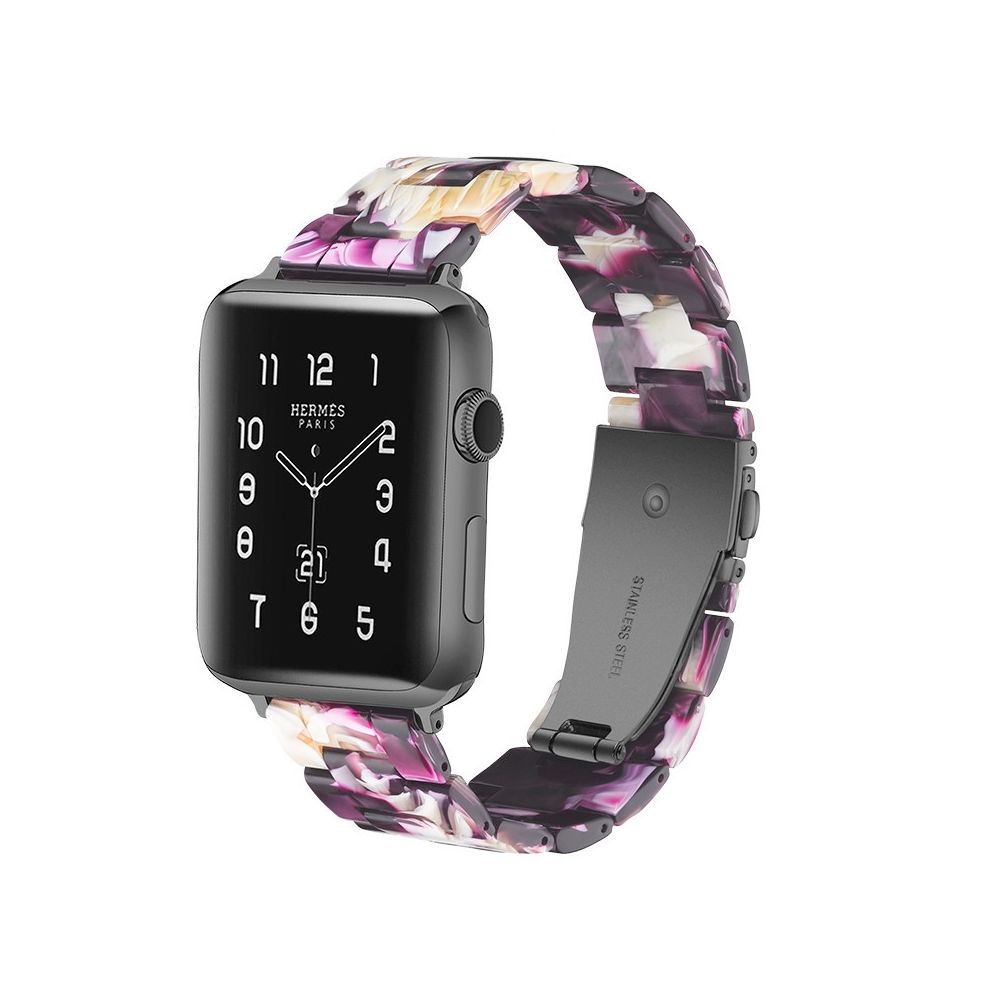 Wewoo - Bracelet de montre en résine Simple Fashion pour Apple Watch séries 5 et 4 40 mm et séries 3 et 2 et 1 38 mm violet - Accessoires Apple Watch
