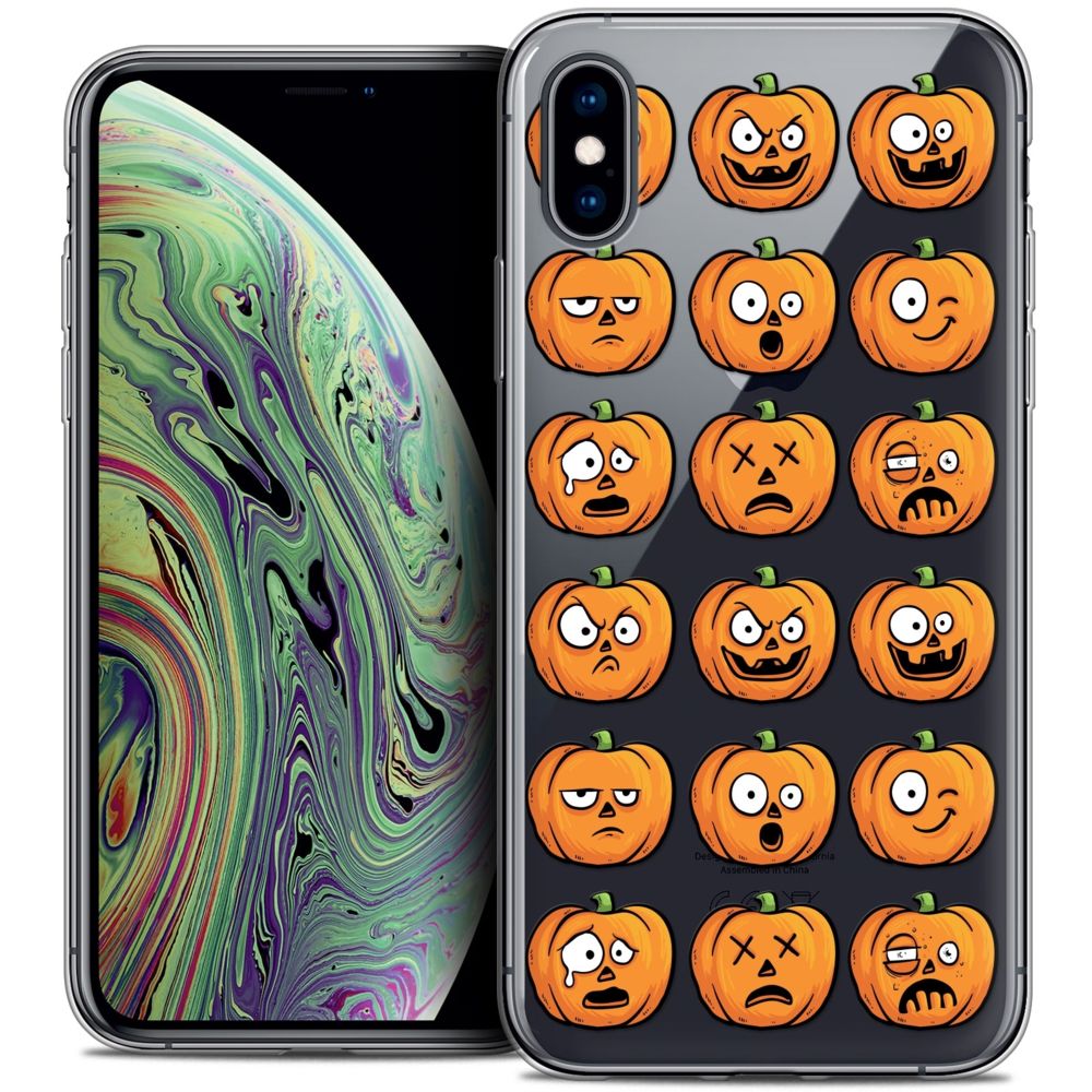 Caseink - Coque Housse Etui Apple iPhone Xs Max (6.5 ) [Crystal Gel HD Collection Halloween Design Cartoon Citrouille - Souple - Ultra Fin - Imprimé en France] - Coque, étui smartphone