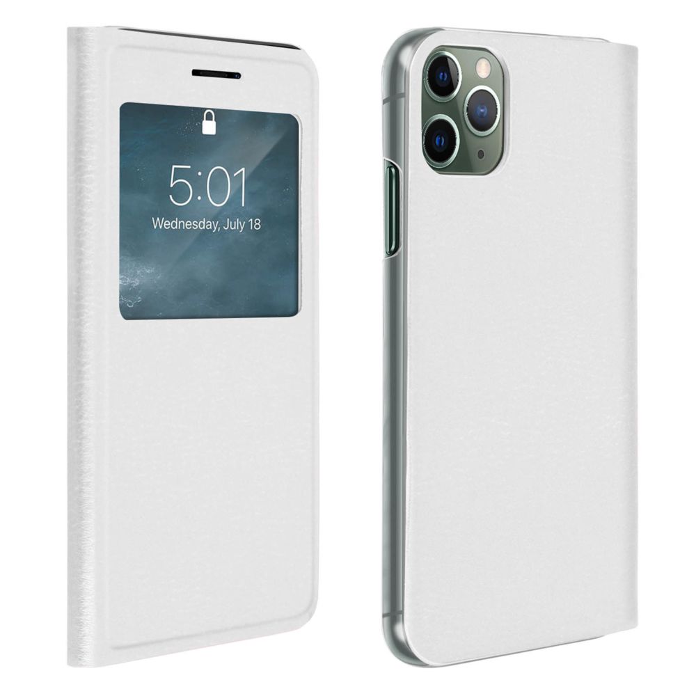 Avizar - Housse iPhone 11 Pro Étui à Clapet Fenêtre d'affichage Blanc - Coque, étui smartphone