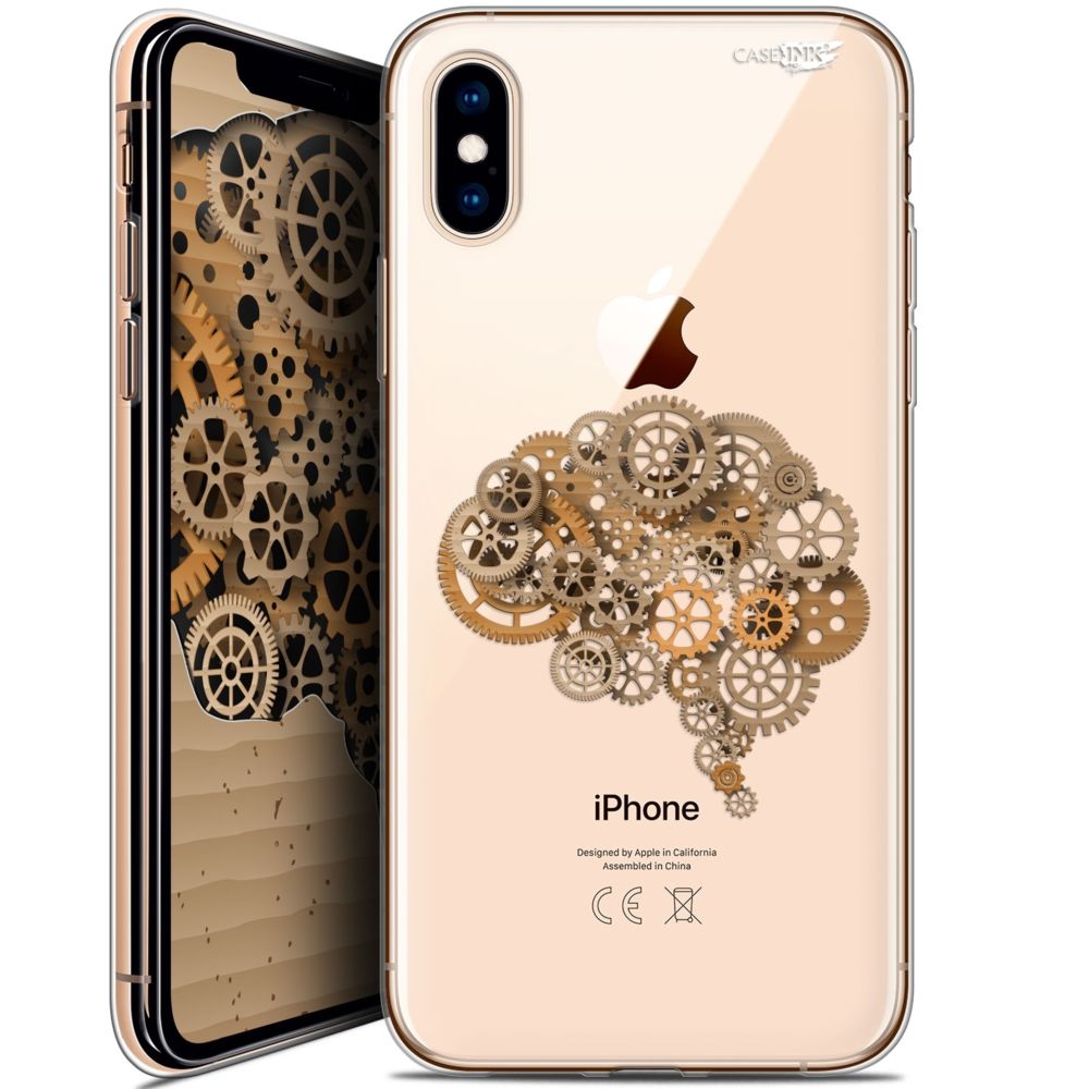 Caseink - Coque arrière Apple iPhone Xs / X (5.8 ) Crystal Gel HD [ Nouvelle Collection - Souple - Antichoc - Imprimé en France] Mécanismes du Cerveau - Coque, étui smartphone