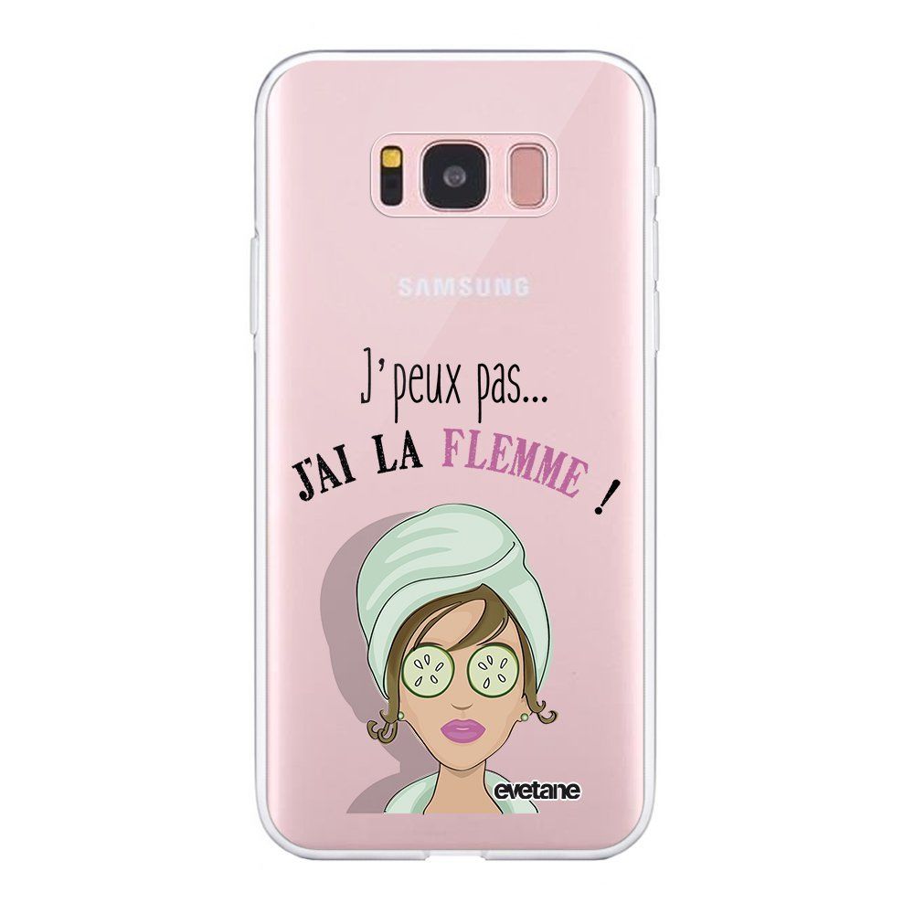 Evetane - Coque Samsung Galaxy S8 souple transparente J'ai La Flemme Motif Ecriture Tendance Evetane. - Coque, étui smartphone