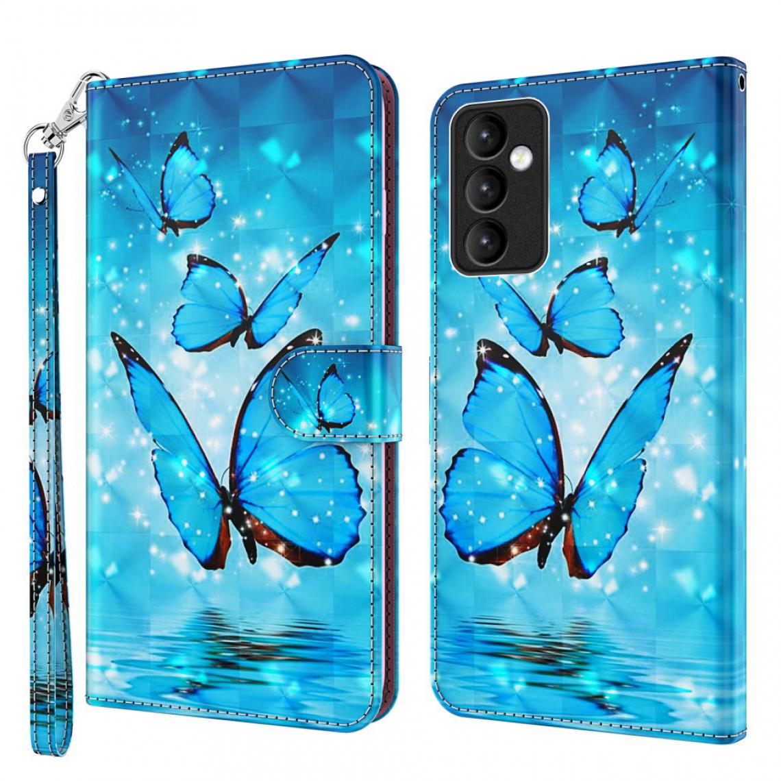 Other - Etui en PU Impression de motifs 3D avec support et sangle Trois papillons pour votre Samsung Galaxy A82 5G - Coque, étui smartphone