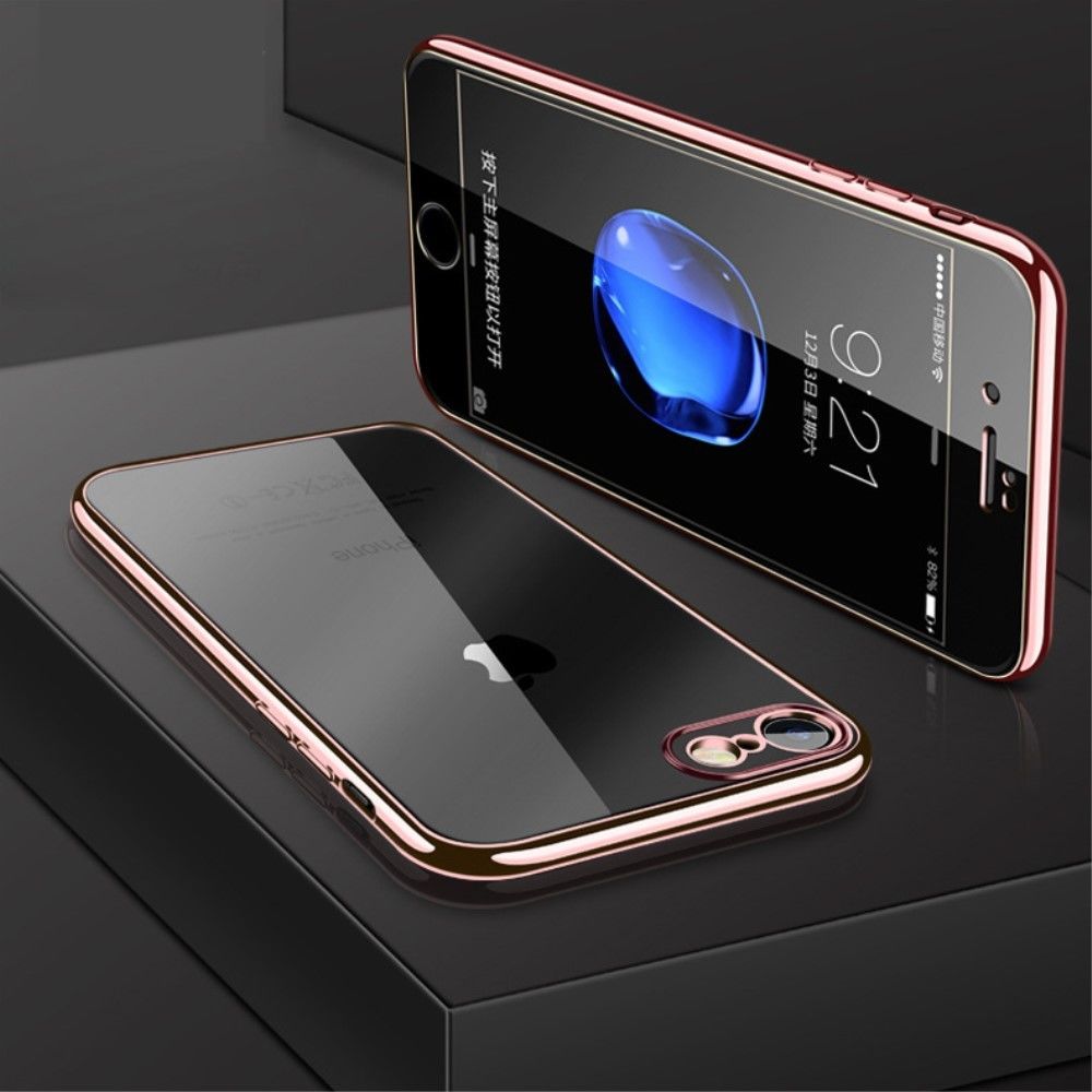 marque generique - Coque en TPU  gel avec de or rose du film pour Apple iPhone 7,iPhone 8 - Autres accessoires smartphone