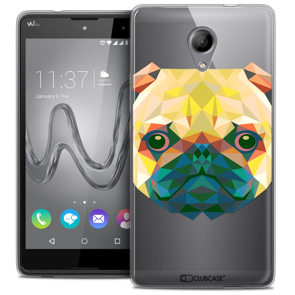 Caseink - Coque Housse Etui Wiko Robby [Crystal Gel HD Polygon Series Animal - Souple - Ultra Fin - Imprimé en France] Chien - Coque, étui smartphone