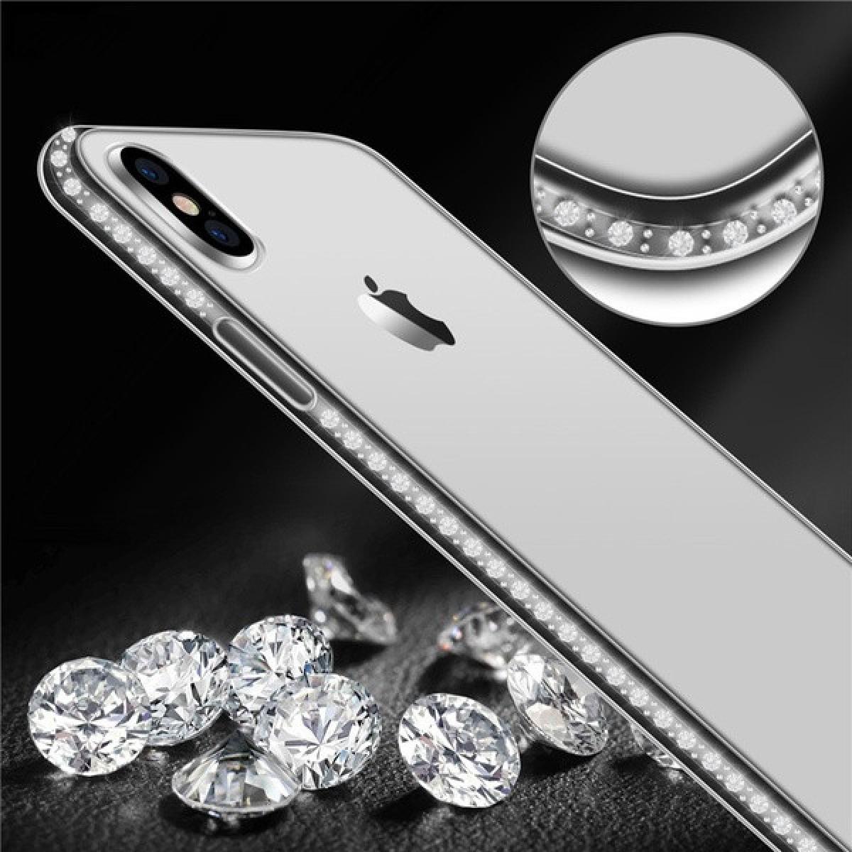 Shot - Pack Protection pour IPHONE Xr APPLE (Coque Silicone Diamants + Film Verre Trempe) (ARGENT) - Coque, étui smartphone