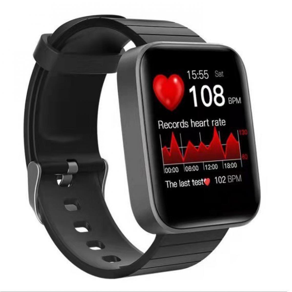 Chronotech Montres - Chronus Smart Watch 1.54 inch Full Touch Screen Smart Watch Flashlight Heart Rate Monitor Blood Pressure Sleep Monitor Fitness Tracker(black) - Montre connectée