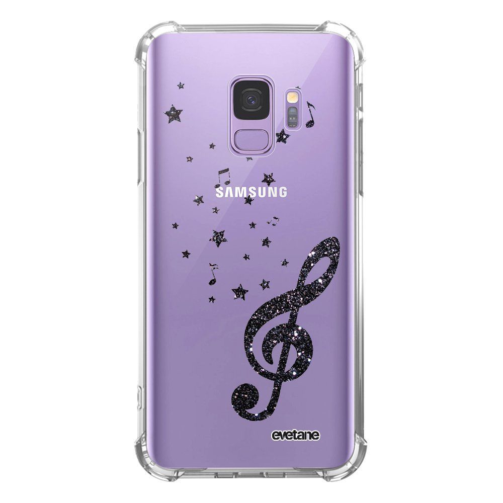 Evetane - Coque Samsung Galaxy S9 anti-choc souple avec angles renforcés transparente Note de Musique Evetane - Coque, étui smartphone