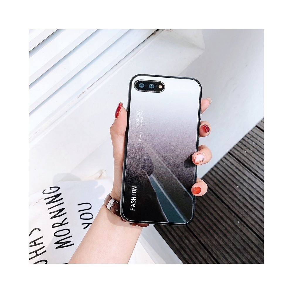 Wewoo - Etui en verre de couleur dégradée pour Xiaomi Mi 8 Lite (noir) - Coque, étui smartphone