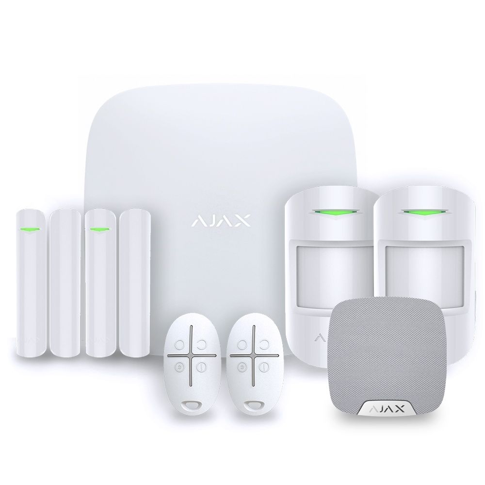 Ajax Systems - Ajax StarterKit blanc - Kit 2 - Accessoires sécurité connectée