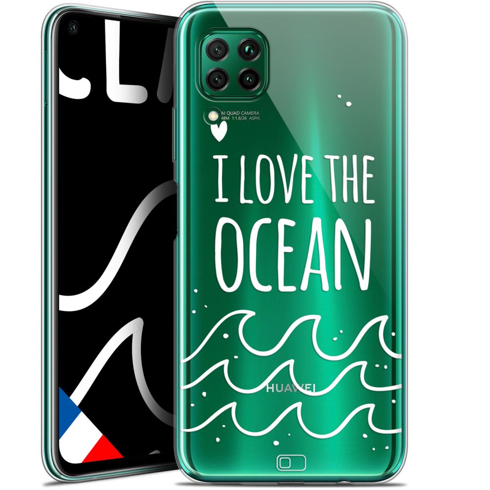 Caseink - Coque Pour Huawei P40 Lite (6.4 ) [Gel HD Collection Summer Design I Love Ocean - Souple - Ultra Fin - Imprimé en France] - Coque, étui smartphone