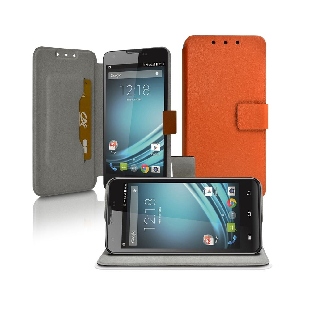 Karylax - Etui Porte-Carte Support Universel S Orange pour Wiko Sunny 2 - Autres accessoires smartphone