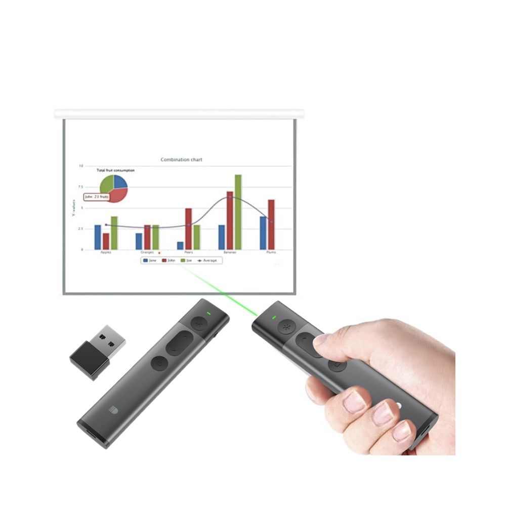 Wewoo - Télécommande vert 2.4GHz Présentateur sans fil PowerPoint Clicker Représentation Laser Pointeur, Distance de contrôle: 100m - Accessoires de motorisation