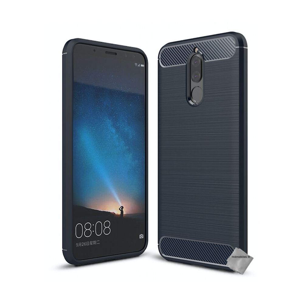 Htdmobiles - Housse etui coque silicone gel carbone pour Huawei Mate 10 Lite + film ecran - BLEU FONCE - Autres accessoires smartphone