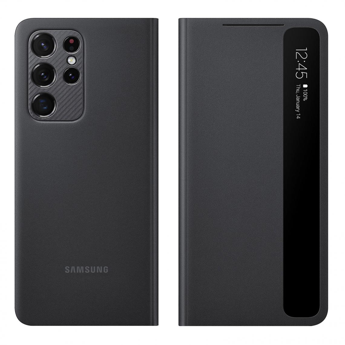 Samsung - Étui Samsung Galaxy S21 Ultra Fenêtre Tactile Smart Clear View Original noir - Coque, étui smartphone