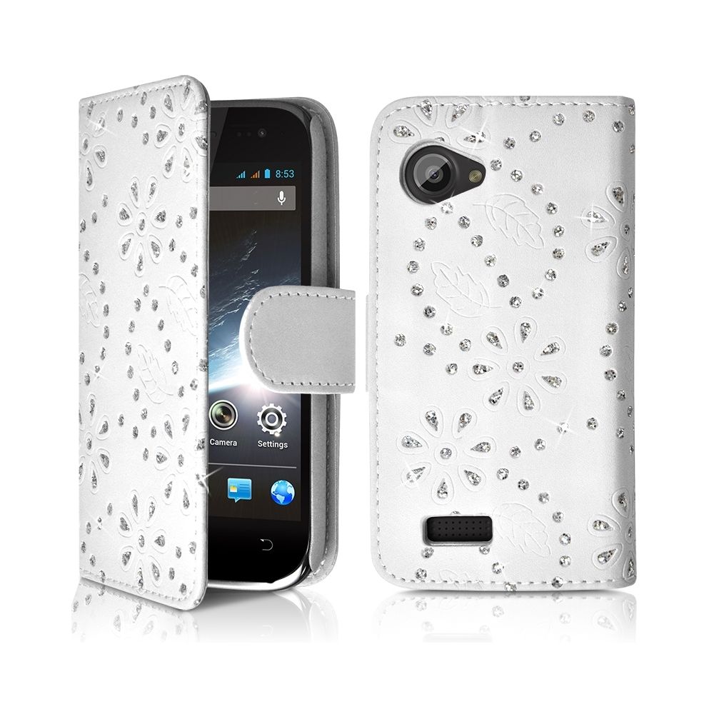 Karylax - Etui Portefeuille mode Support Style Diamant Blanc pour Wiko Cink Slim 2 - Autres accessoires smartphone